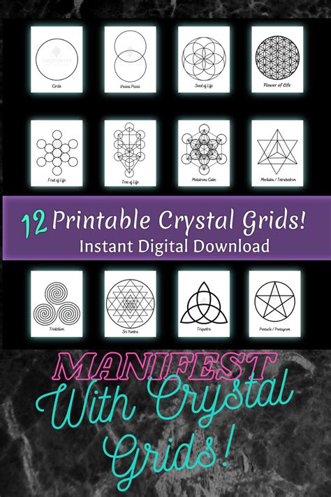 Printable Crystal Grid